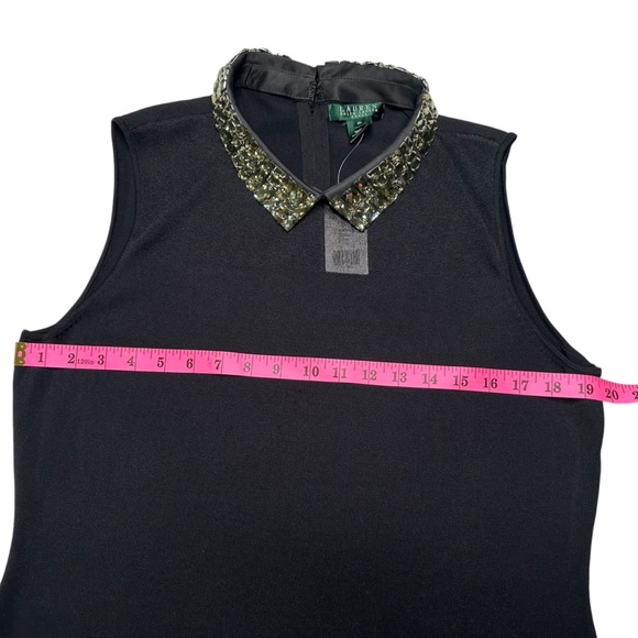 Lauren Ralph Lauren Black Dress with Embellished Neck Collar Size XL NWT - Picture 6 of 15